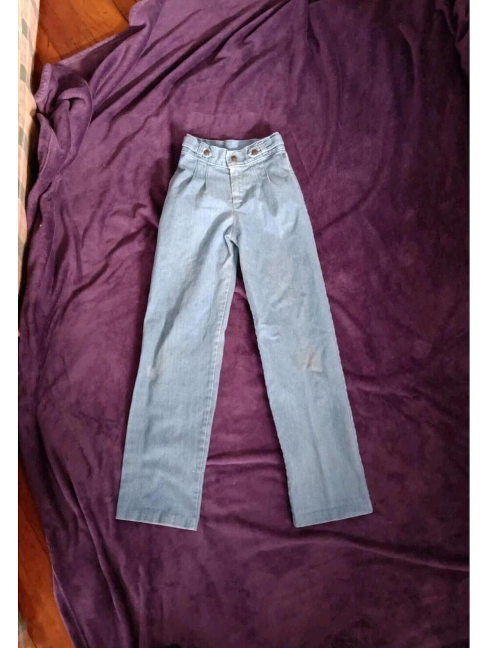 Vintage Ditto Jeans 70s Lightwash Sz XS Pants Tall And Thin High Rise Retro